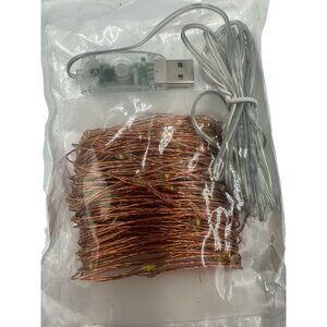 USB Warm White Copper Wire Fairy String Lights 100 LEDs For Indoor/Outdoor Use